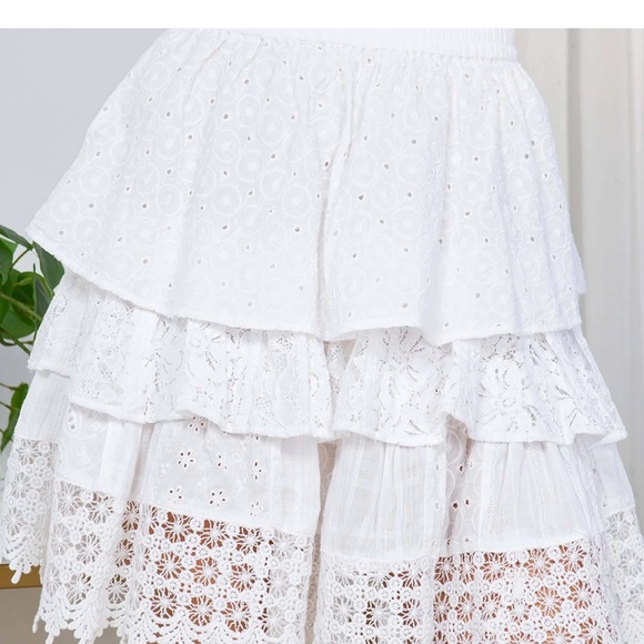 Boho Mini Skirt Ruffle & Patch Size L NWT - Picture 7 of 11